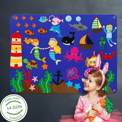 Çocuklar İçin Keçeli Öğretim Panosu