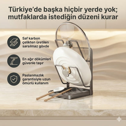 AgiliyA® Pro-Organize: Tencere Kapağı ve Kaşık Düzenleyici