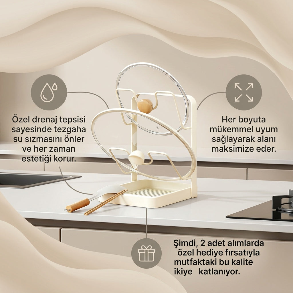 AgiliyA® Pro-Organize: Tencere Kapağı ve Kaşık Düzenleyici